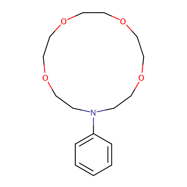 13-Phenyl-1,4,7,10-tetraoxa-13-azacyclopentadecane structural formula