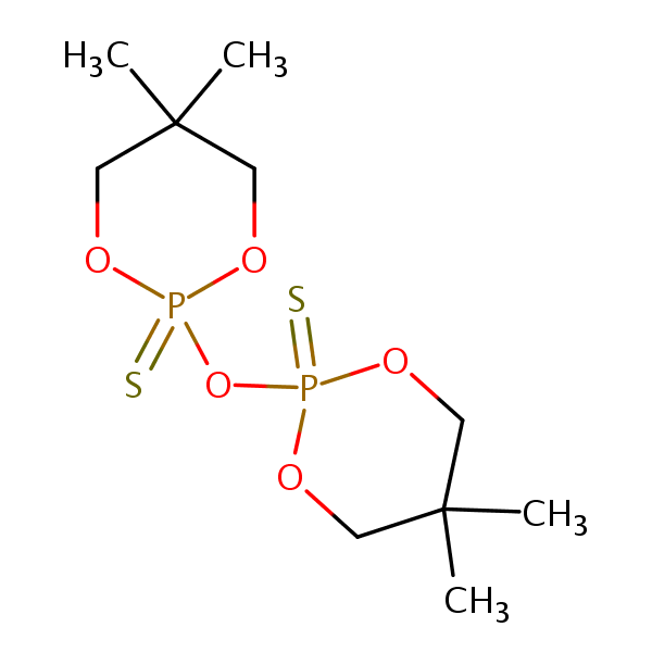 1,3,2-Dioxaphosphorinane, 2,2’-oxybis[5,5-dimethyl-, 2,2’-disulfide structural formula