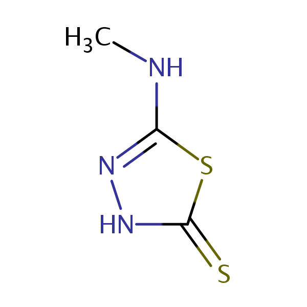 1,3,4-Thiadiazole-2(3H)-thione, 5-(methylamino)- structural formula