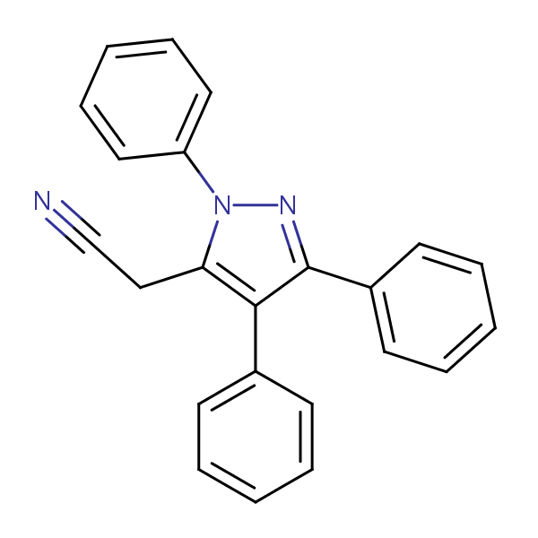 1,3,4-Triphenyl-1H-pyrazole-5-acetonitrile structural formula