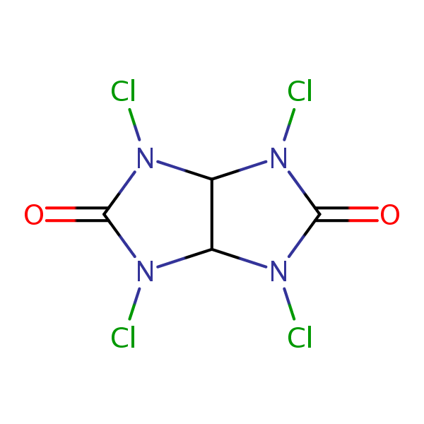 1,3,4,6-Tetrachloroglycoluril structural formula