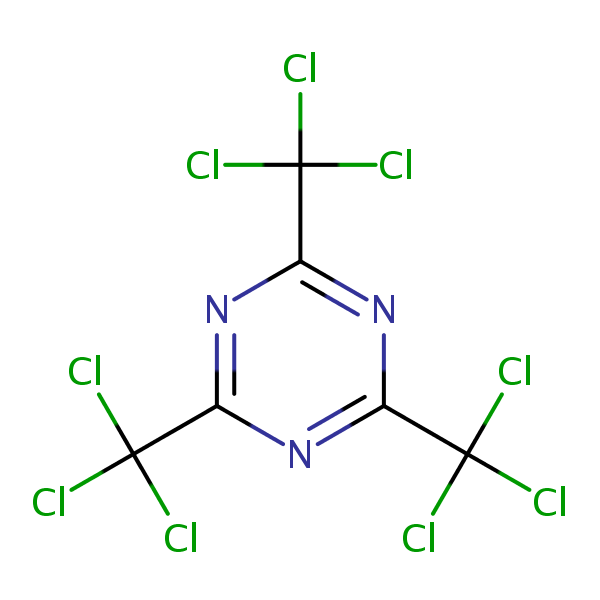 1,3,5-Triazine, 2,4,6-tris(trichloromethyl)- structural formula