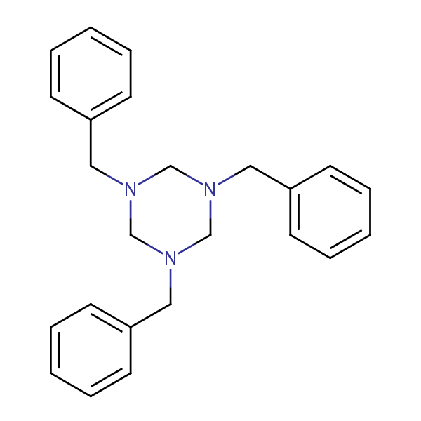 1,3,5-Tribenzylhexahydro-1,3,5-triazine structural formula
