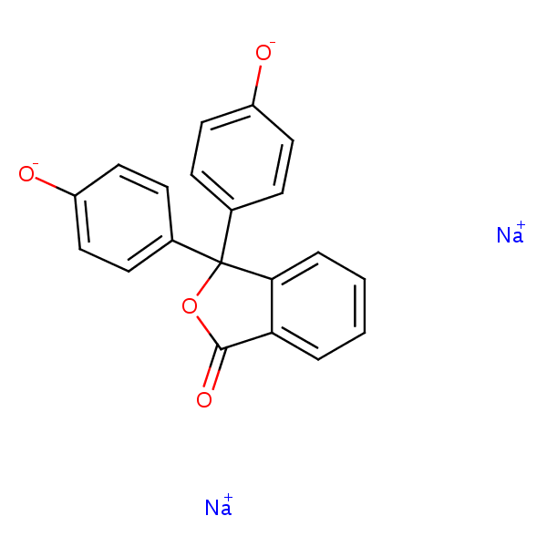 1(3H)-Isobenzofuranone, 3,3-bis(4-hydroxyphenyl)-, disodium salt structural formula