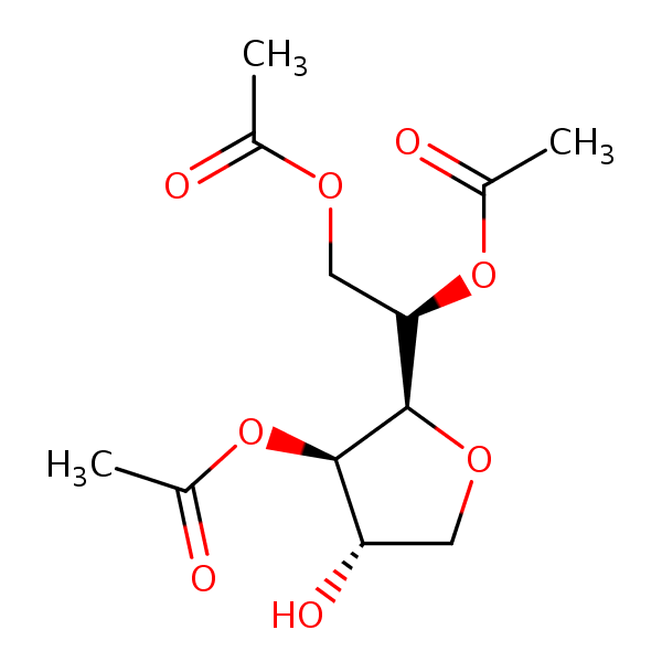 1,4-Anhydro-D-glucitol 3,5,6-triacetate structural formula