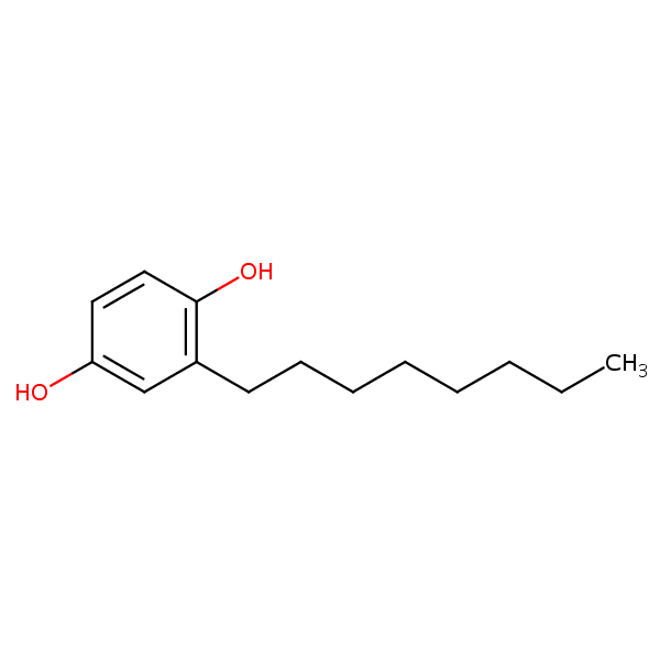 1,4-Benzenediol, 2-octyl- structural formula