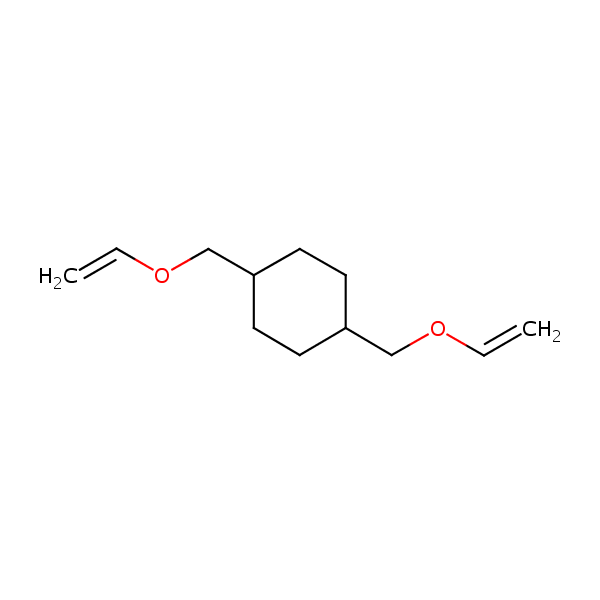 1,4-Bis[(ethenyloxy)methyl]cyclohexane structural formula