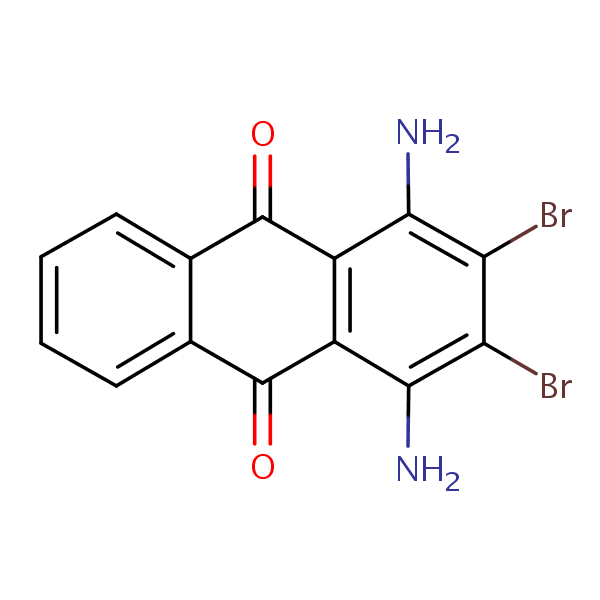 1,4-Diamino-2,3-dibromoanthraquinone structural formula