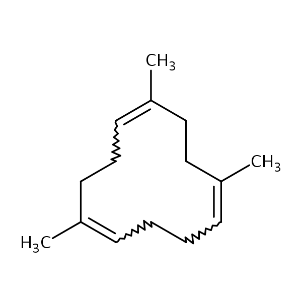 1,5,9-Cyclododecatriene, 1,5,10-trimethyl- structural formula