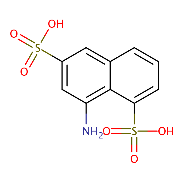 1,6-Naphthalenedisulfonic acid, 8-amino- structural formula