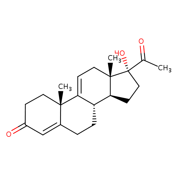 17-Hydroxypregna-4,9(11)-diene-3,20-dione structural formula
