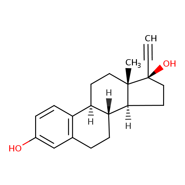 17a-Ethynylestradiol structural formula