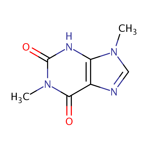 1,9-Dimethylxanthine structural formula