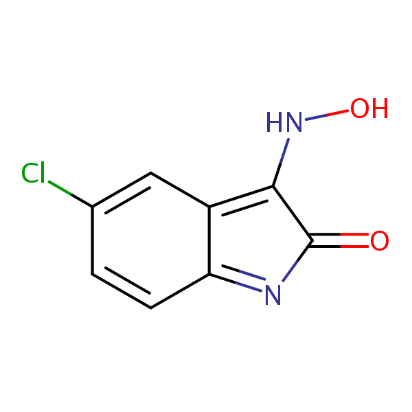 1H-Indole-2,3-dione, 5-chloro-, 3-oxime structural formula