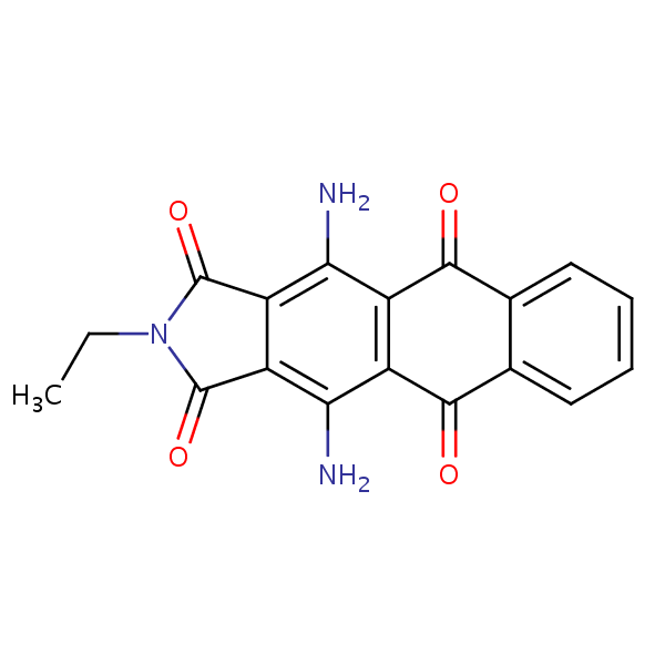 1H-Naphth[2,3-f]isoindole-1,3,5,10(2H)-tetrone, 4,11-diamino-2-ethyl- structural formula