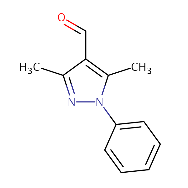1H-Pyrazole-4-carboxaldehyde, 3,5-dimethyl-1-phenyl- structural formula