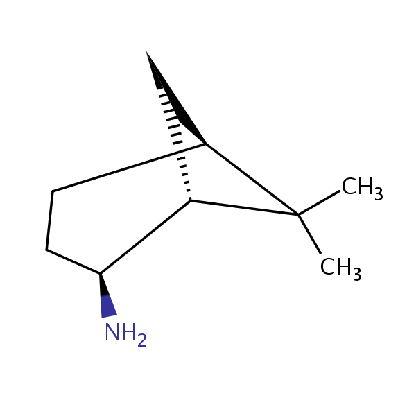 (1S-(1alpha,2beta,5alpha))-6,6-Dimethylbicyclo(3.1.1)heptan-2-amine structural formula