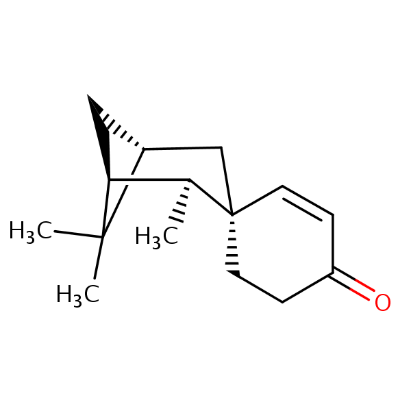 (1S,2S,3S,5R)-2,6,6-Trimethylspiro[bicyclo[3.1.1]heptane-3,1’-cyclohexane]-2’-en-4’-one structural formula