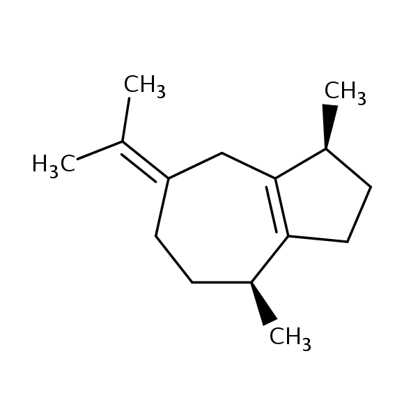 (1S,4S)-1,4-Dimethyl-7-(propan-2-ylidene)-1,2,3,4,5,6,7,8-octahydroazulene structural formula