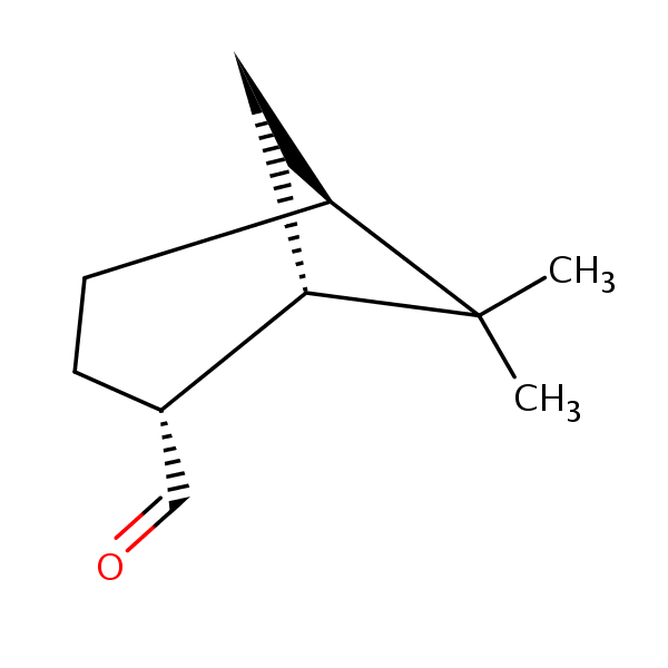 (1alpha,2alpha,5alpha)-6,6-Dimethylbicyclo(3.1.1)heptane-2-carbaldehyde structural formula