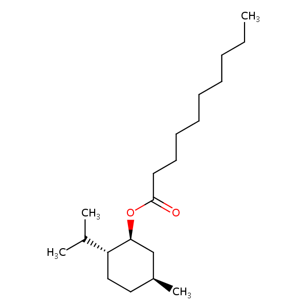 (1alpha,2beta,5alpha)-5-Methyl-2-(1-methylethyl)cyclohexyl decanoate structural formula