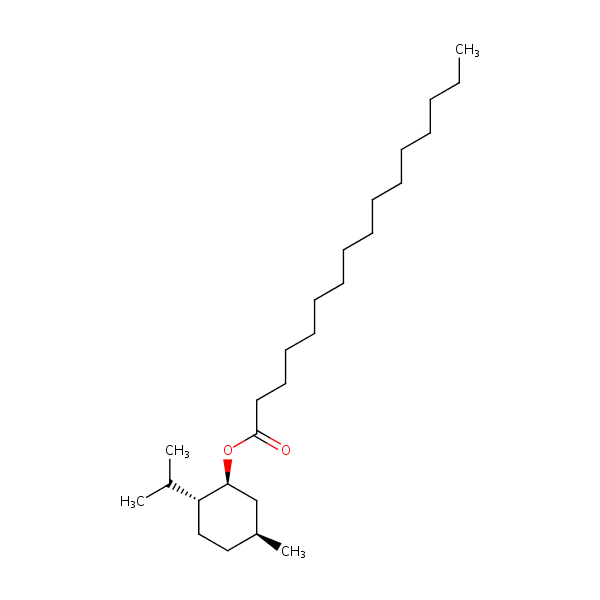 (1alpha,2beta,5alpha)-5-Methyl-2-(1-methylethyl)cyclohexyl palmitate structural formula
