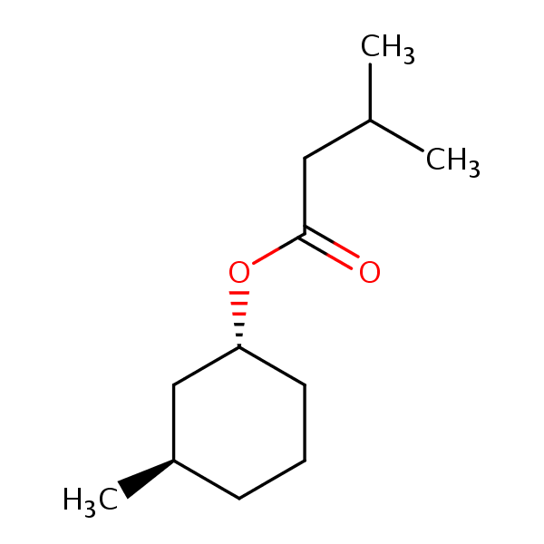 (+)-(1alpha,2beta,5beta)-2-(Isopropyl)-5-methylcyclohexyl acetate structural formula