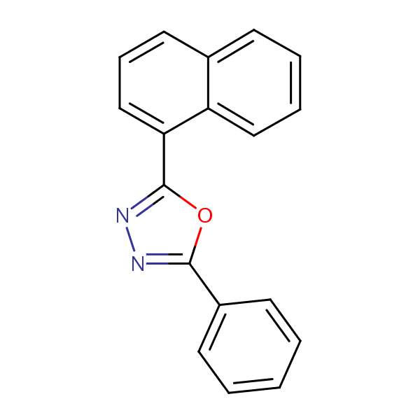 2-(1-Naphthyl)-5-phenyl-1,3,4-oxadiazole structural formula