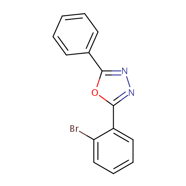 2-(2-Bromophenyl)-5-phenyl-1,3,4-oxadiazole structural formula