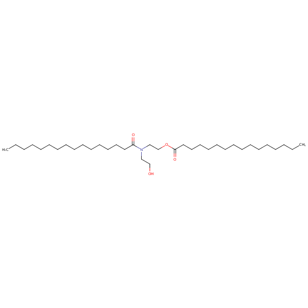 2-[(2-Hydroxyethyl)(1-oxohexadecyl)amino]ethyl palmitate structural formula