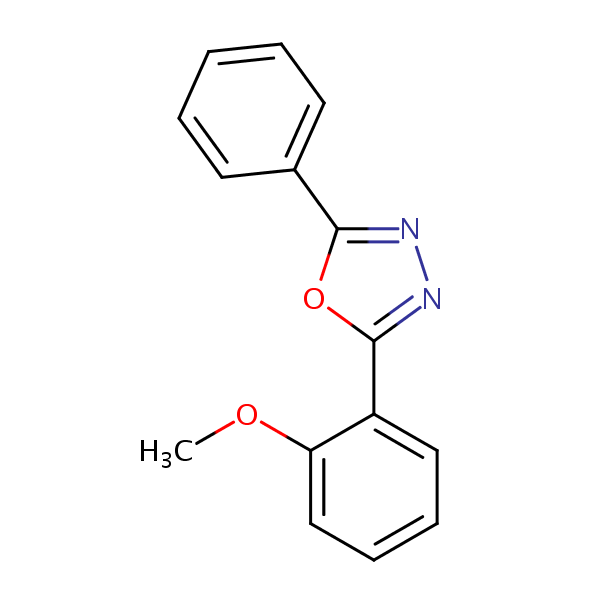 2-(2-Methoxyphenyl)-5-phenyl-1,3,4-oxadiazole structural formula