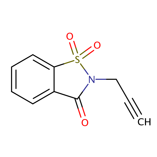 2-(2-Propynyl)-1,2-benzisothiazol-3(2H)-one 1,1-dioxide structural formula