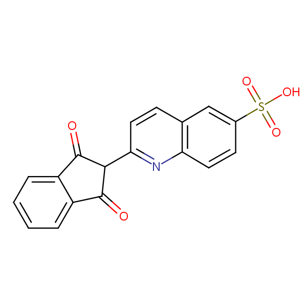 2-(2-Quinolinyl)-1H-indene--1,3(2H)-dione-6’-sulfonic acid structural formula