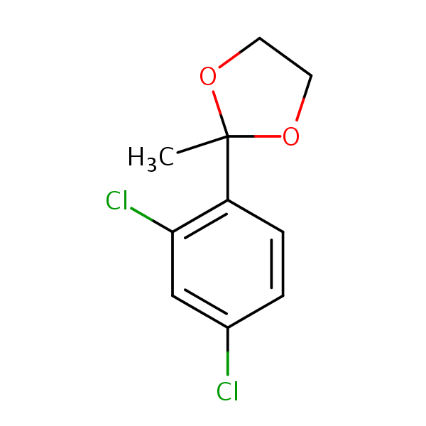 2-(2,4-Dichlorophenyl)-2-methyl-1,3-dioxolane structural formula