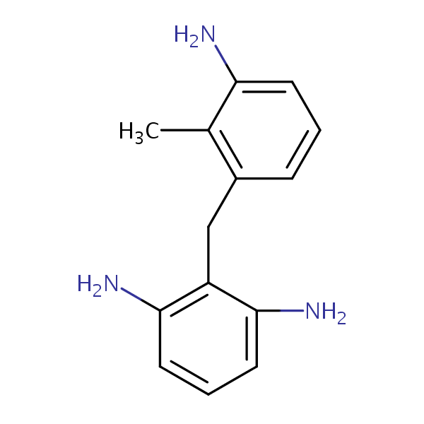 2-((3-Amino-2-methylphenyl)methyl)benzene-1,3-diamine structural formula