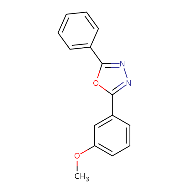 2-(3-Methoxyphenyl)-5-phenyl-1,3,4-oxadiazole structural formula