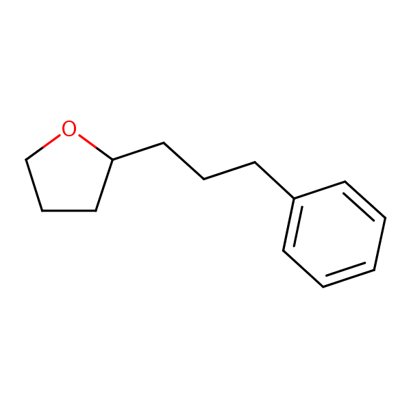 2-(3-Phenylpropyl)tetrahydrofuran structural formula