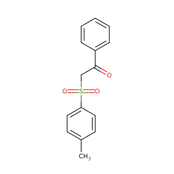2-((4-Methylphenyl)sulphonyl)-1-phenylethan-1-one structural formula