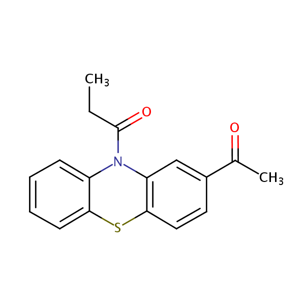 2-Acetyl-10-propionyl-10H-phenothiazine structural formula