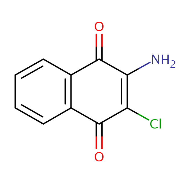 2-Amino-3-chloro-1,4-naphthoquinone structural formula