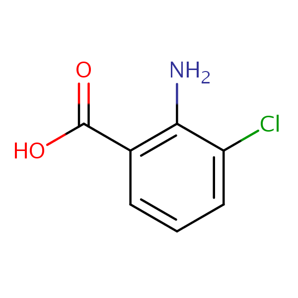 2-Amino-3-chlorobenzoic acid structural formula