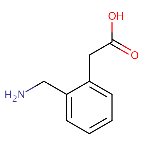 (2-(Aminomethyl)phenyl)acetic acid structural formula
