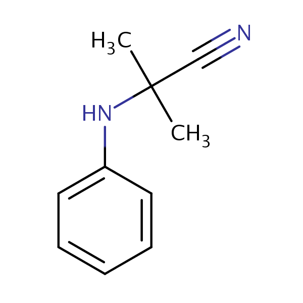 2-Anilino-2-methylpropiononitrile structural formula