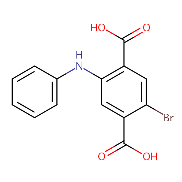 2-Anilino-5-bromoterephthalic acid structural formula