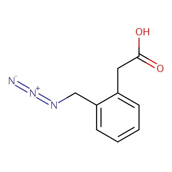 (2-(Azidomethyl)phenyl)acetic acid structural formula