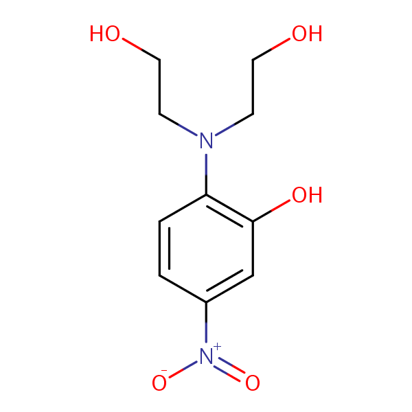 2-[Bis(2-hydroxyethyl)amino]-5-nitrophenol structural formula