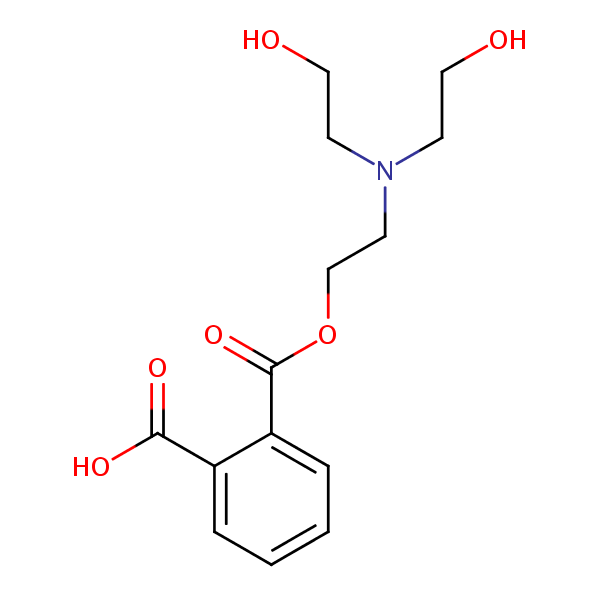 (2-(Bis(2-hydroxyethyl)amino)ethyl) hydrogen phthalate structural formula