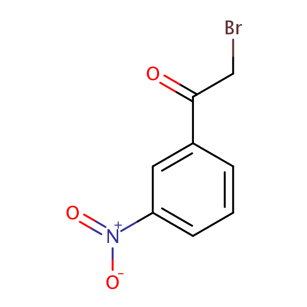 2-Bromo-1-(3-nitrophenyl)ethan-1-one structural formula