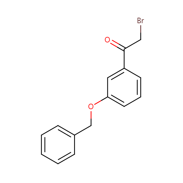 2-Bromo-1-(3-(phenylmethoxy)phenyl)ethan-1-one structural formula