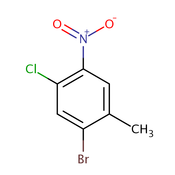 2-Bromo-4-chloro-5-nitrotoluene structural formula